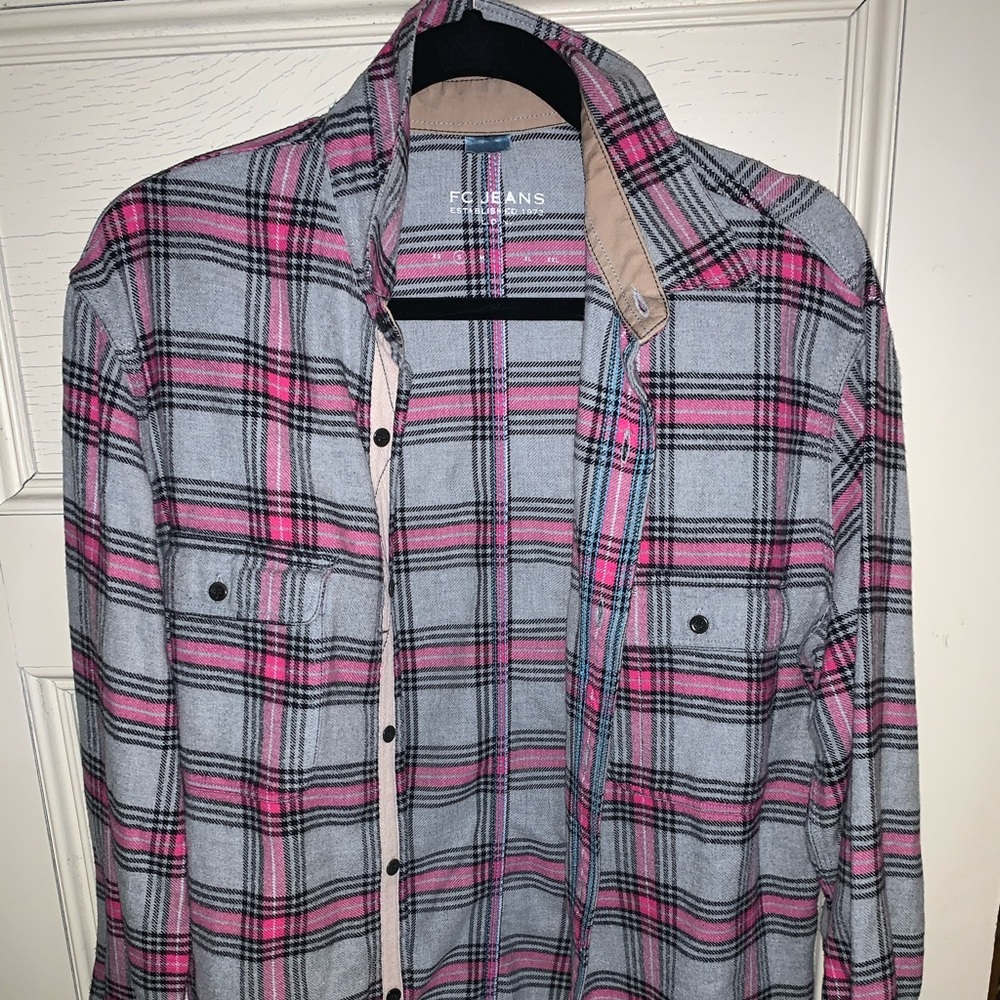 French connection button down flannel